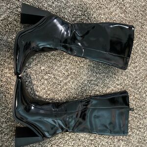 Black Patent Leather Women's Boots